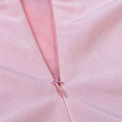 Abendkleid Rosa mit Strass und Federn