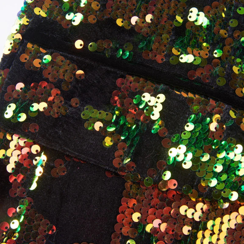 Männer Pailletten Kostüm-Set Grün