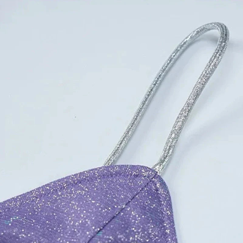 Mini-Bademantel Pailletten Rückenausschnitt