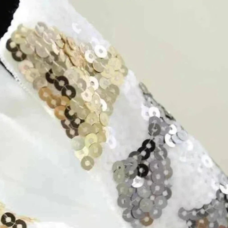 Minirock mit Pailletten Weiß