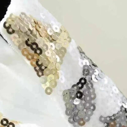 Minirock mit Pailletten Weiß