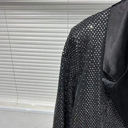 Herren Kostümjacke mit schwarzen Pailletten