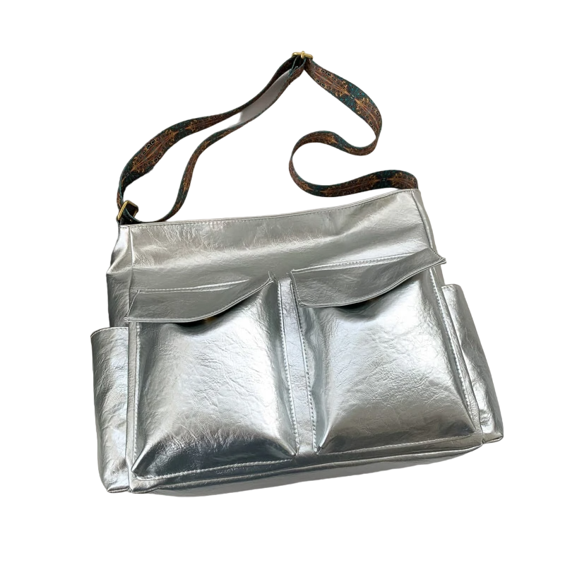 Silberner Sac mit Mehreren Taschen