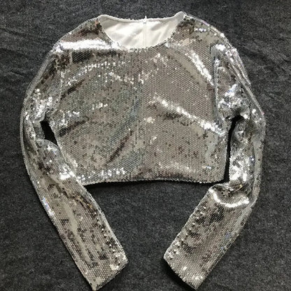 Obere Pailletten mit Reißverschluss