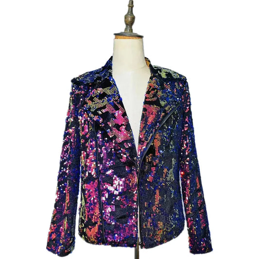 Violette Pailletten Jacke für Herren