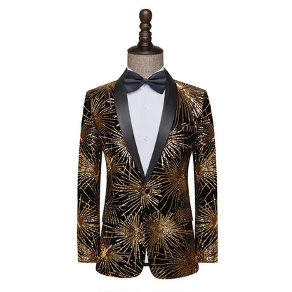 Männer Pailletten Kostüm mit Goldschimmer