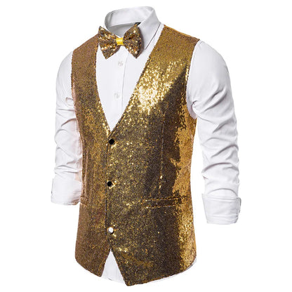 Gilet Kostüm Pailletten Herren