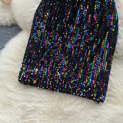 rock aus Pailletten mit Elastikbund
