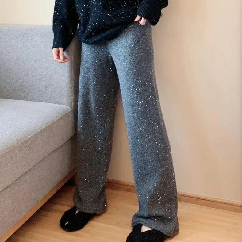 Damen Wollpaillettenhose