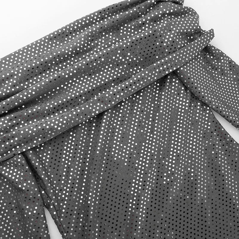 Bardot-Kragen-Paillettenkleid