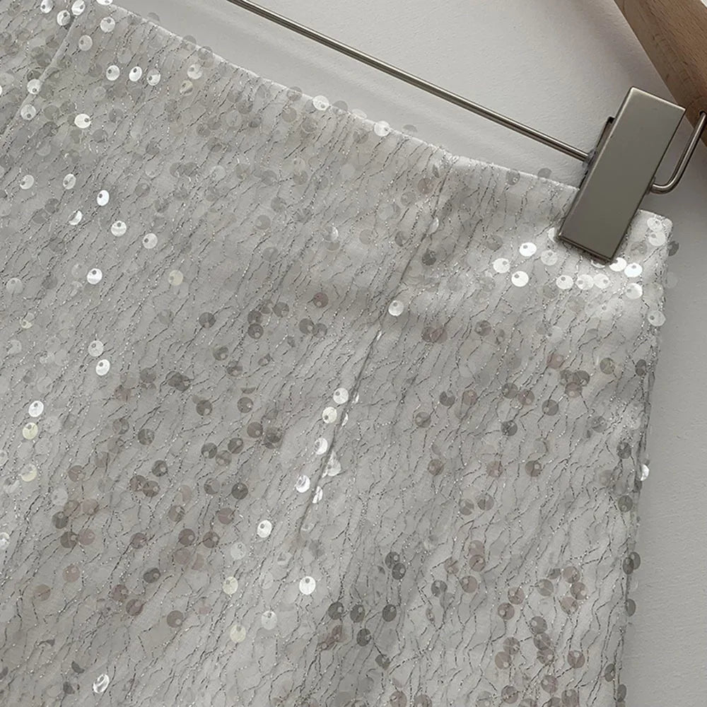 Mini Jupe Paillette Taille Haute