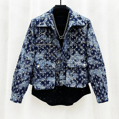 Blaue Paillettenjacke für Herren