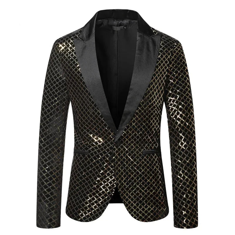 Herren Pailletten Kostüm Damier