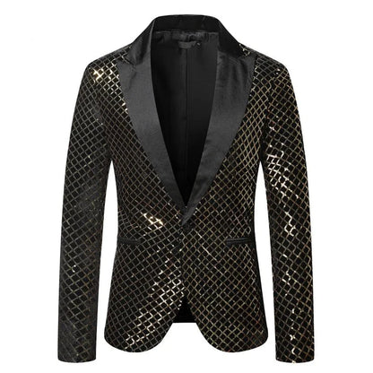 Herren Pailletten Kostüm Damier