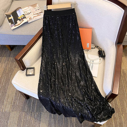 High-Waist Paillette Rock