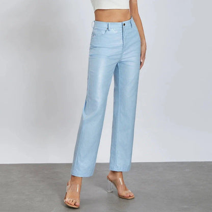 Goldene Damenhose mit geradem Schnitt