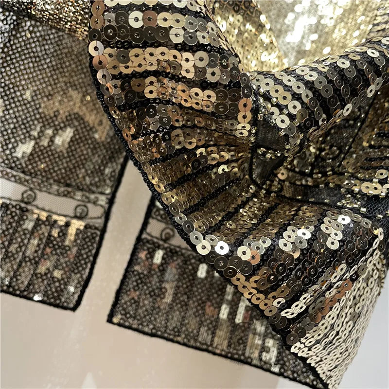 Lange Paillettenkleid in Gold