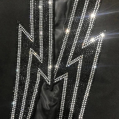 Herren Blazer Jacke mit Strass und Reißverschluss