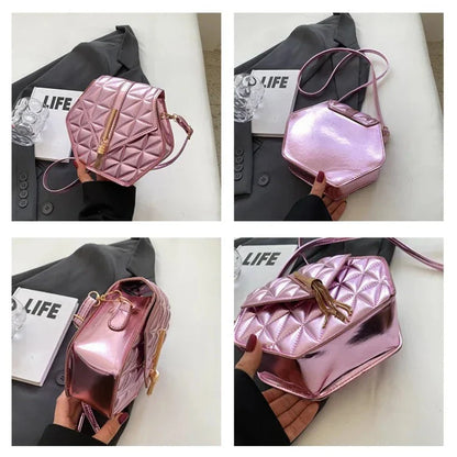 Sac Doré Hexagone PU Cuir