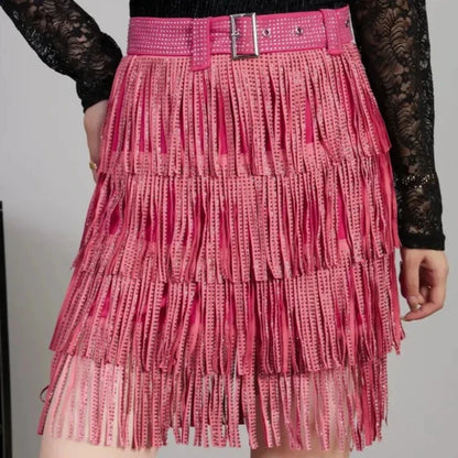 Rock und Bikini mit Fransen und Strass