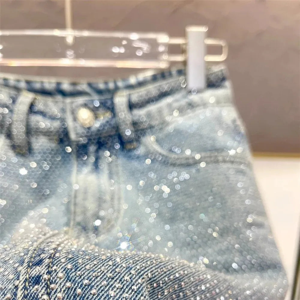Jeansrock mit Strass