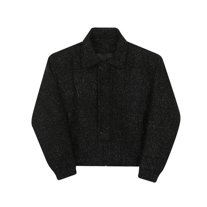 Schwarze Paillettenjacke für Herren