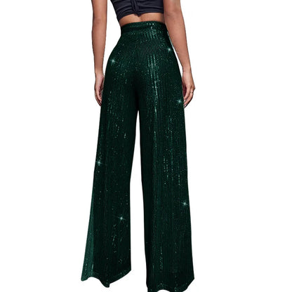 Damen Paillettenhose Weite Schnitt