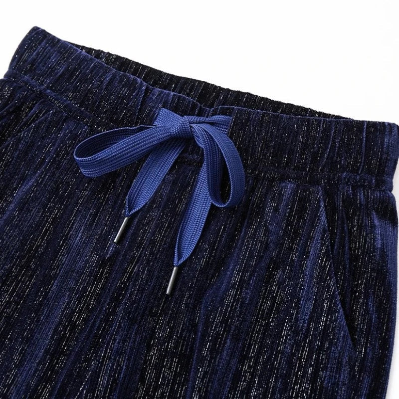 Damenhose mit Samtpailletten