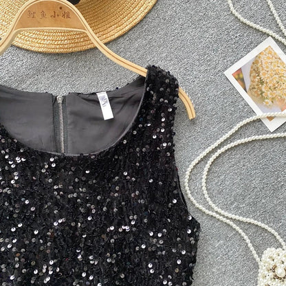 Oberteil Top mit Pailletten, Unterhose, Fell, Damen