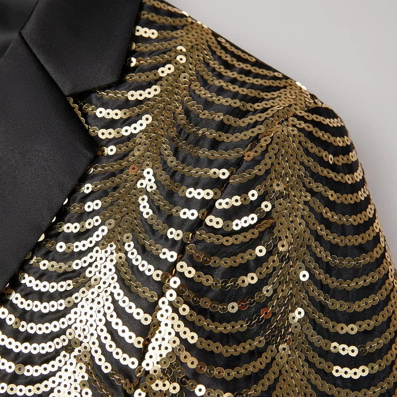 Herren Halbpailletten-Anzugsjacke