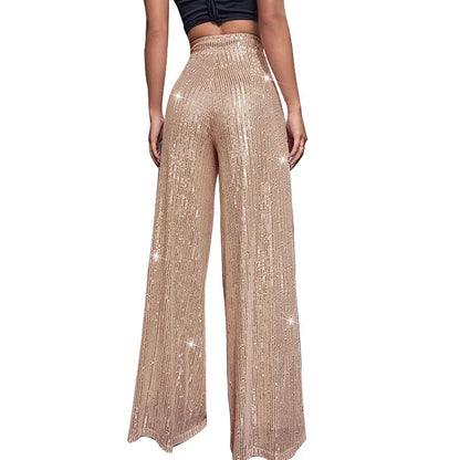Damen Paillettenhose Weite Schnitt