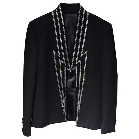 Herren Blazer Jacke mit Strass und Reißverschluss