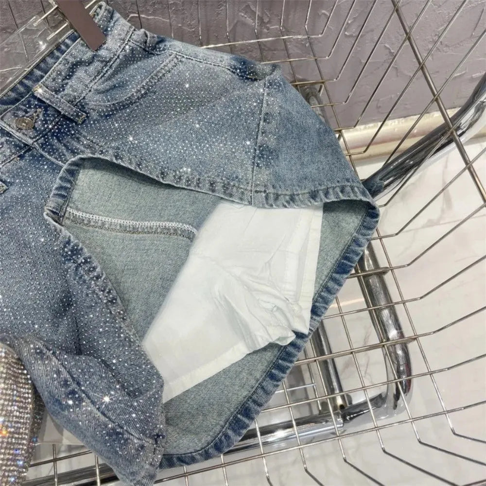 Jeansrock mit Strass