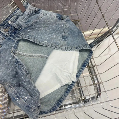 Jeansrock mit Strass