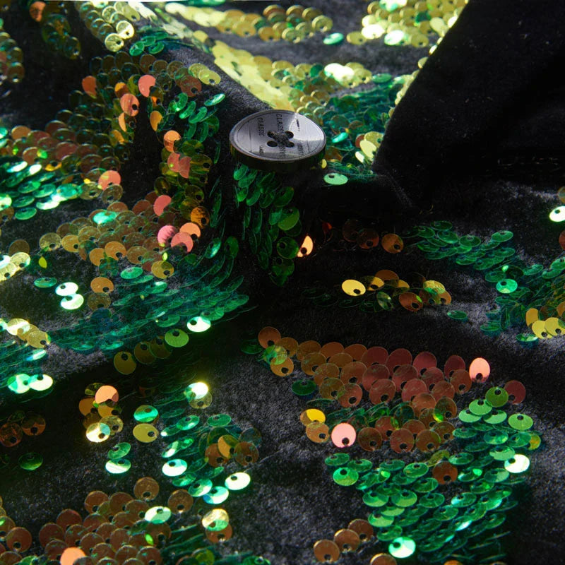 Männer Pailletten Kostüm-Set Grün