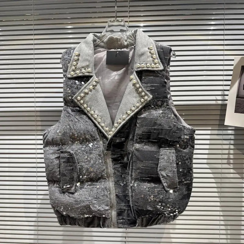 Jogging-Set mit Pailletten und Jacke