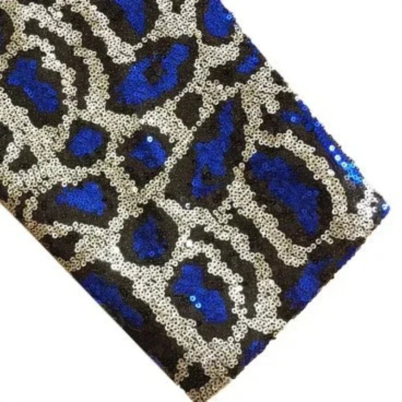 Herren Pailletten-Partyjacke Leopardenmuster