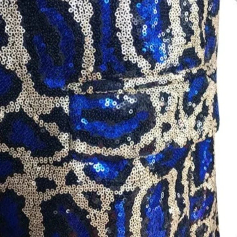 Herren Pailletten-Partyjacke Leopardenmuster