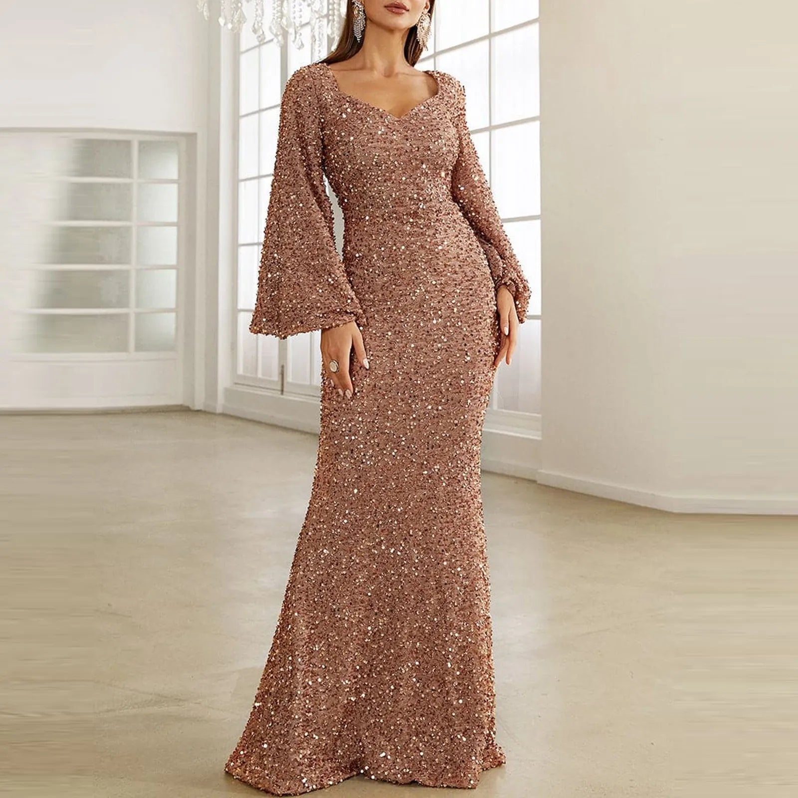 Elegantes Pailletten-Kleid