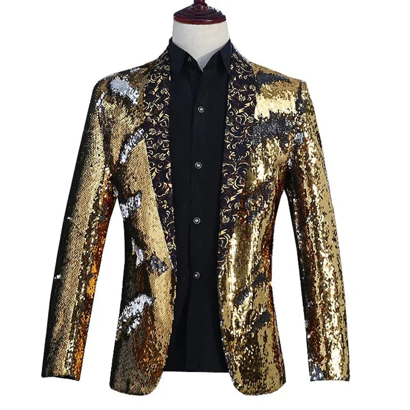 Herren Anzugjacke mit Pailletten