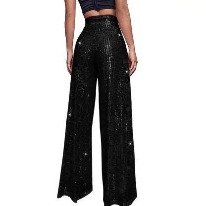 Damen Paillettenhose Weite Schnitt