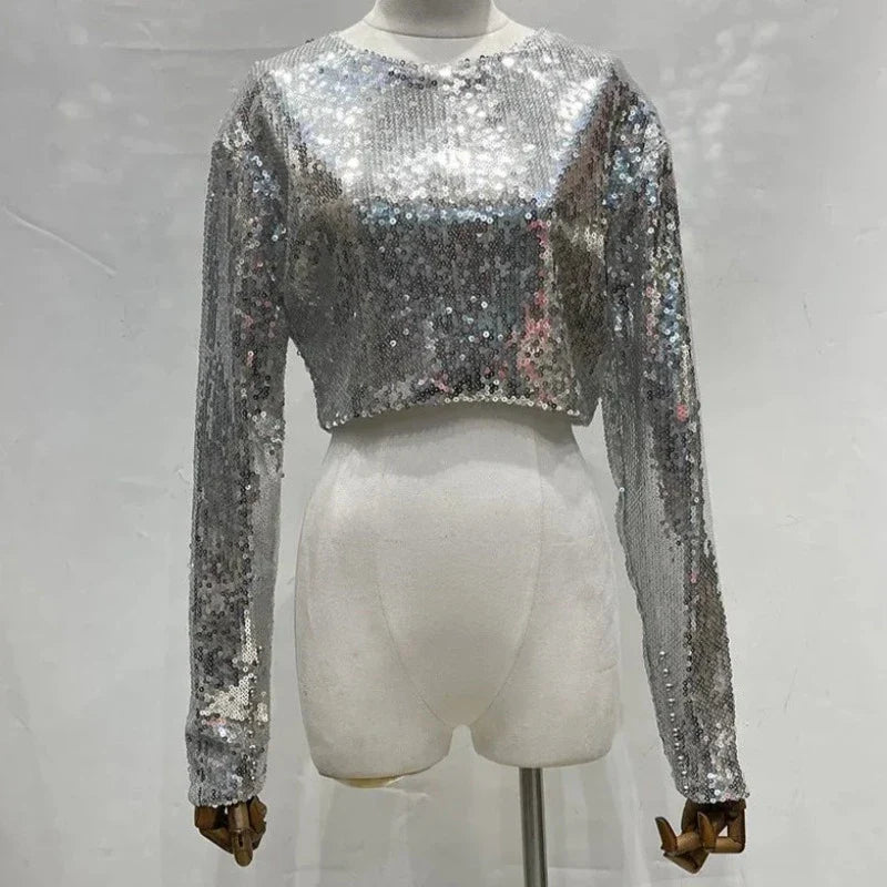 Obere Pailletten mit Reißverschluss