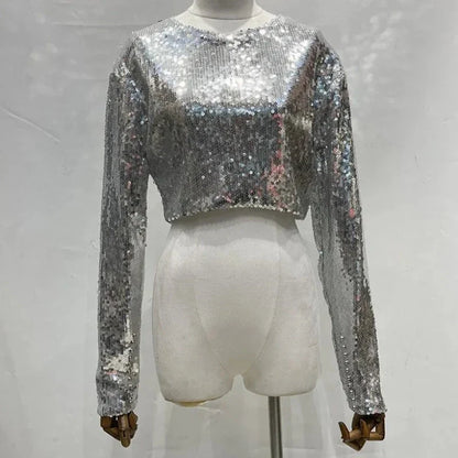 Obere Pailletten mit Reißverschluss