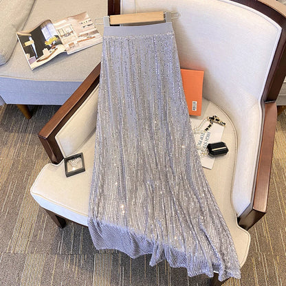 High-Waist Paillette Rock