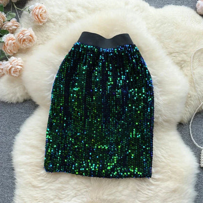 rock aus Pailletten mit Elastikbund