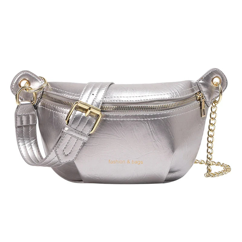 Silberne Bananen-Tasche