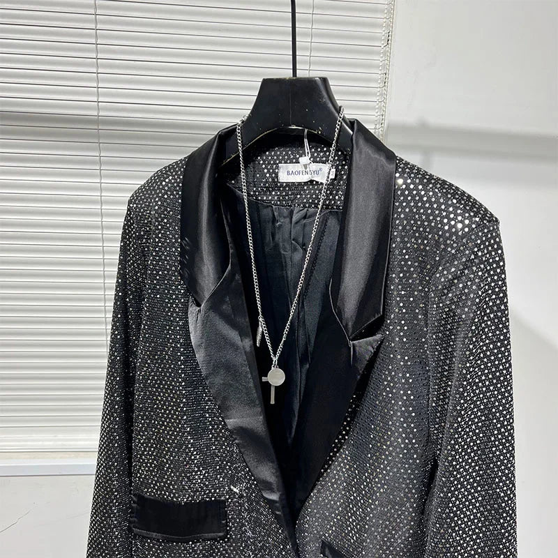 Herren Kostümjacke mit schwarzen Pailletten