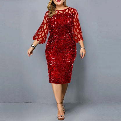 lange Robe mit Pailletten