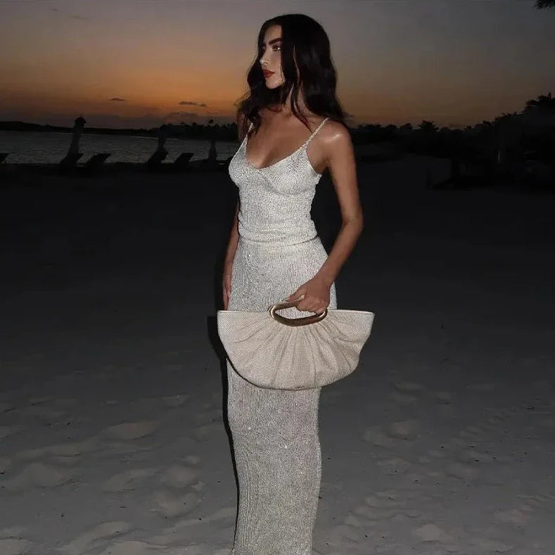 Paillettenrock und -top mit Trägern