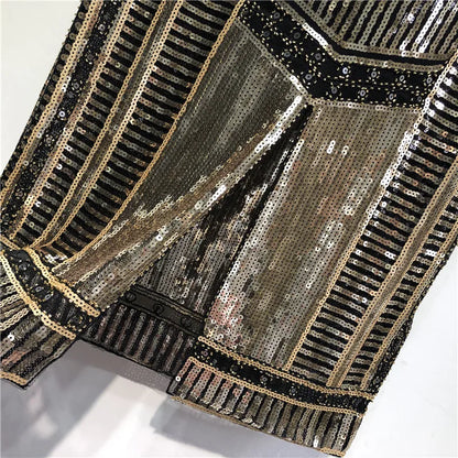 Lange Paillettenkleid in Gold